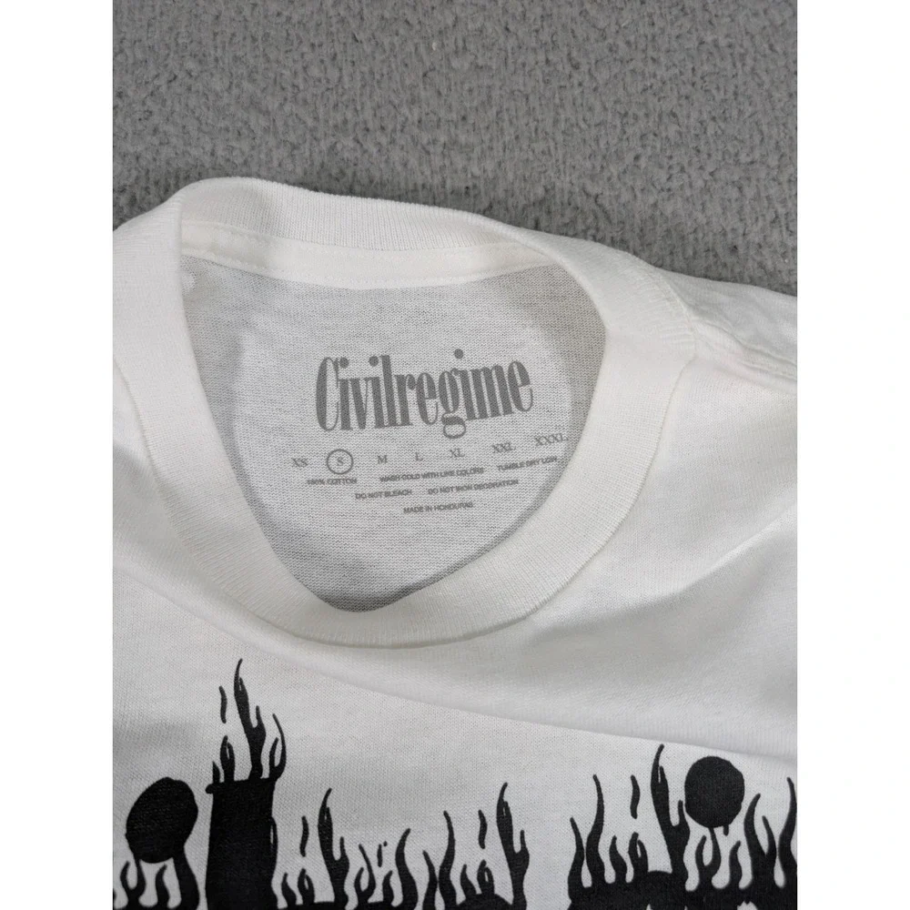 Civil Regime Roses From Concrete White Graphic T-Shirt Mens Small NWT